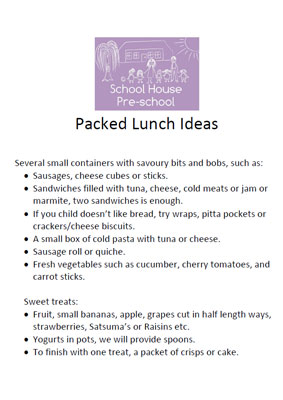 Packed Lunch Ideas